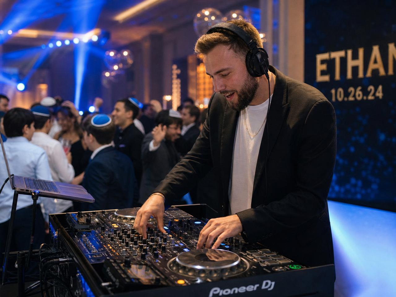 DJ energizing the dance floor at a Bar Mitzvah celebration